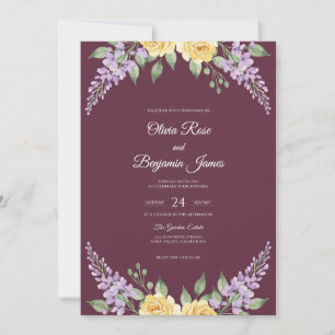 Invitation Mariage Fleur de Lavande Plum