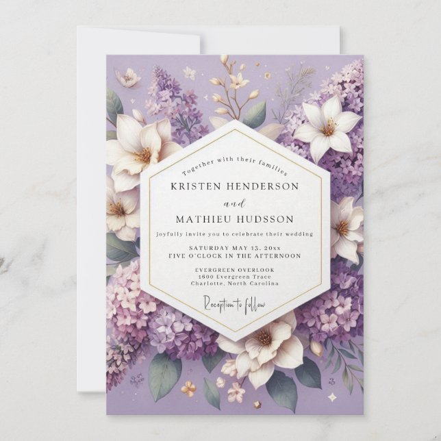 Invitation Mariage Fleur de Lavande Rêveuse (Devant)