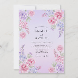 Invitation Mariage Fleur de Lavande Rêveuse
