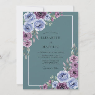 Invitation Mariage Fleur de Lilas Ardoise