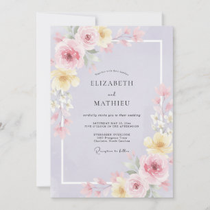 Invitation Mariage Fleur de Lilas Beurre