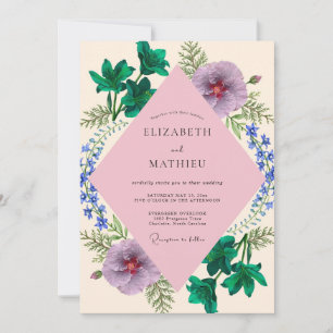 Invitation Mariage Fleur de Lilas Sarcelle