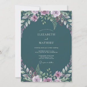 Invitation Mariage Fleur de Lilas Sarcelle