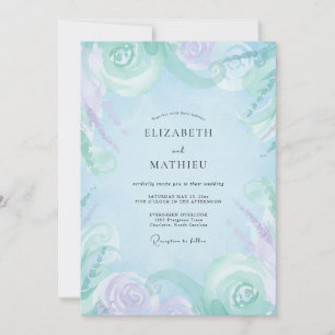 Invitation Mariage Fleur de Lilas Sourdine Pervenche