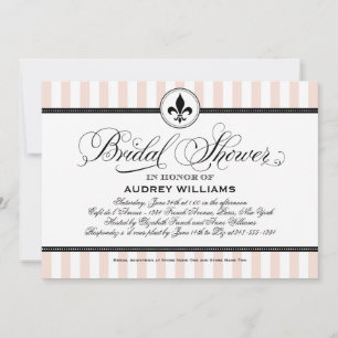 Invitation Mariage Fleur de Lis Rose Champagne Shower