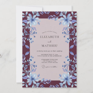 Invitation Mariage Fleur de Lys Bourguignon