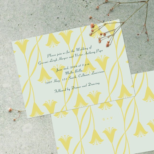 Invitation Mariage Fleur de Lys de couleur personnalisée Art  (Créateur téléchargé)