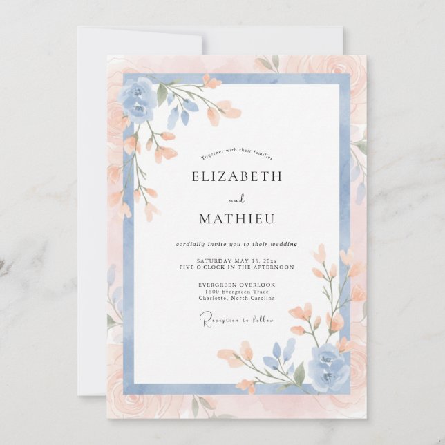 Invitation Mariage Fleur de Maïs Abricot (Devant)