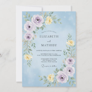 Invitation Mariage Fleur de Maïs Pétale de Lilas Douce