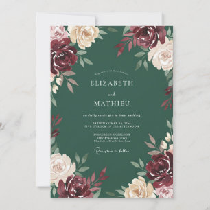 Invitation Mariage Fleur de Mariage Forestière Marron