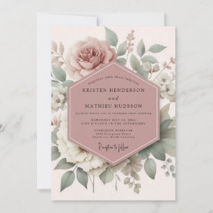 Invitation Mariage Fleur de Mariage Mauve Héritage