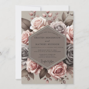 Invitation Mariage Fleur de Mauve Antique