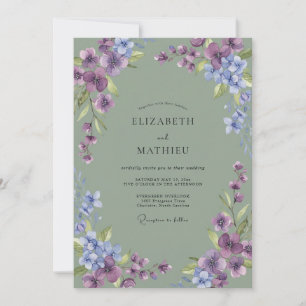 Invitation Mariage Fleur de Mauve Sauvage Améthyste