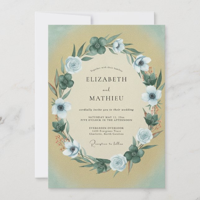 Invitation Mariage Fleur de Miel Pâle (Devant)