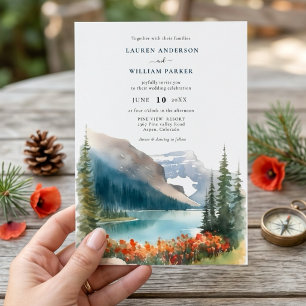 Invitation Mariage Fleur de Montagne à l'Aquarelle