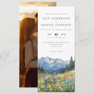 Invitation Mariage Fleur de Montagne Sauvage Photo Floral