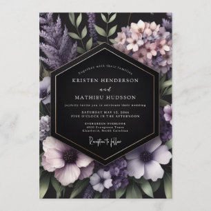 Invitation Mariage Fleur de Nuit Violette