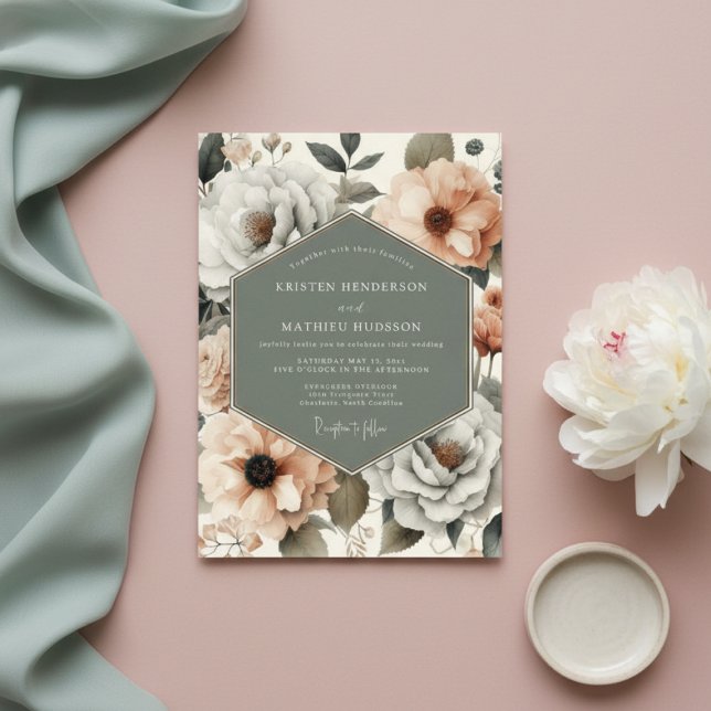 Invitation Mariage Fleur de Pêche en Fleur (Créateur téléchargé)