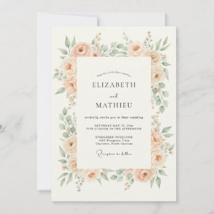 Invitation Mariage Fleur de Pêche Éthérée