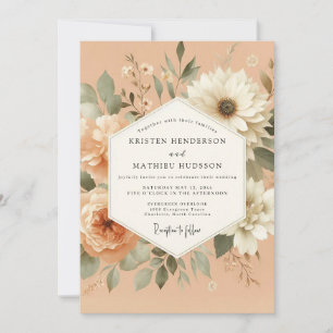 Invitation Mariage Fleur de Pêche Sérène