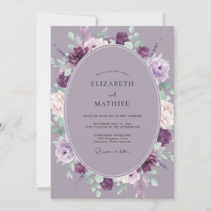 Invitation Mariage Fleur de Peinture Améthyste
