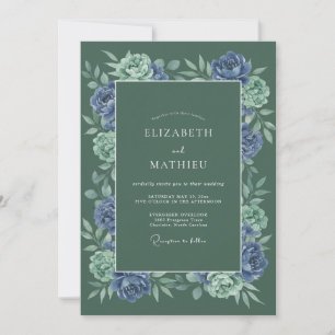 Invitation Mariage Fleur de Pervenche Épinette