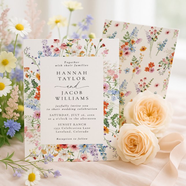 Invitation Mariage Fleur de Prairie Colorée  (Créateur téléchargé)