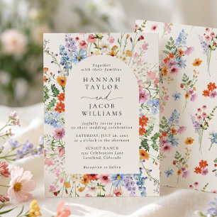 Invitation Mariage Fleur de Prairie Colorée
