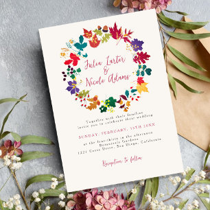 Invitation Mariage Fleur de Prairie Jaune Moutarde Violet Pri