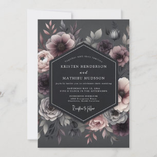 Invitation Mariage Fleur de Prune Pénombrale