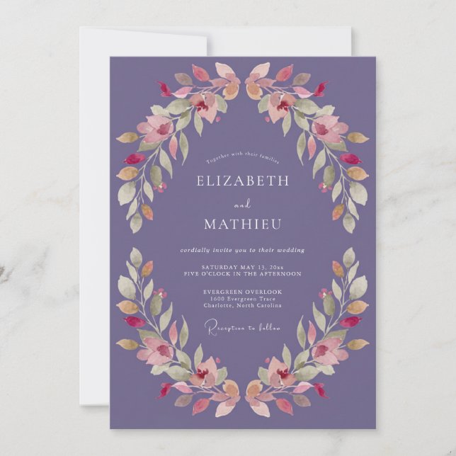 Invitation Mariage Fleur de Prunier (Devant)