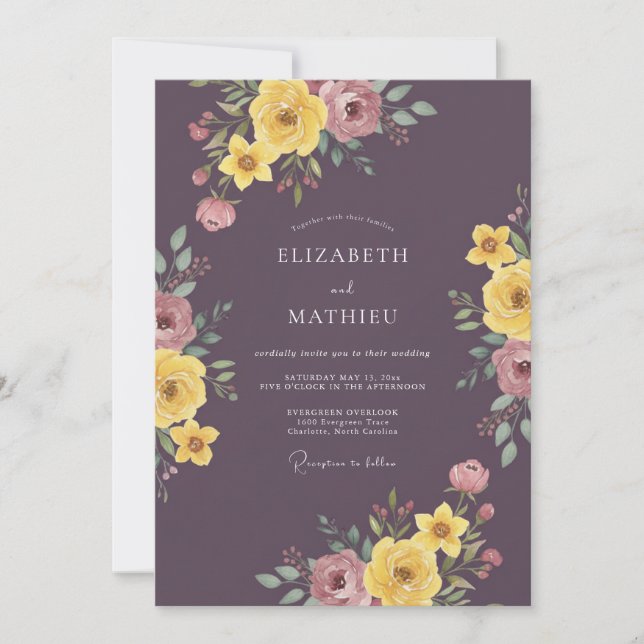 Invitation Mariage Fleur de Prunier Délicate (Devant)