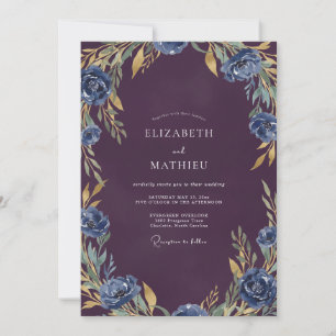 Invitation Mariage Fleur de Prunier Encre Saphir