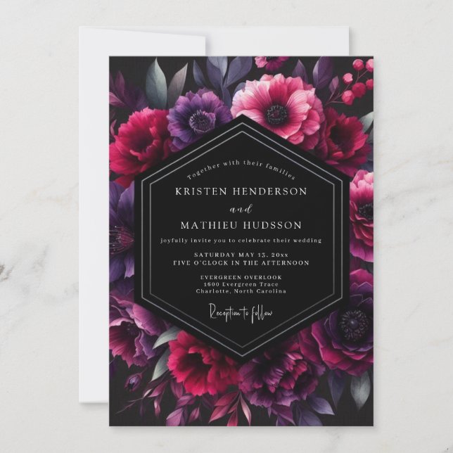 Invitation Mariage Fleur de Prunier Ombral (Devant)
