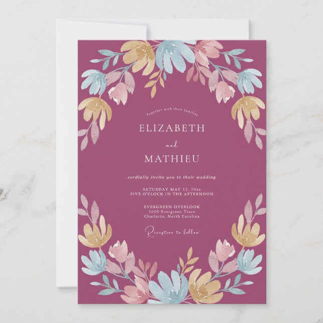 Invitation Mariage Fleur de Prunier Sauvage (Devant)