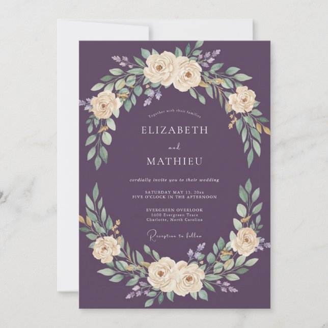 Invitation Mariage Fleur de Prunier Verdoyante (Devant)