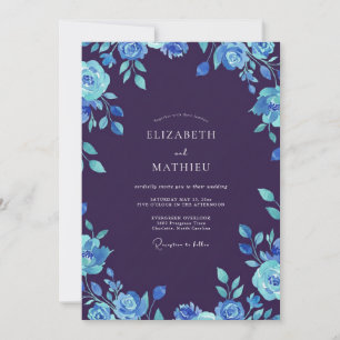 Invitation Mariage Fleur de Saphir de Minuit