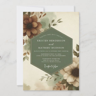 Invitation Mariage Fleur de Sauge Rousse