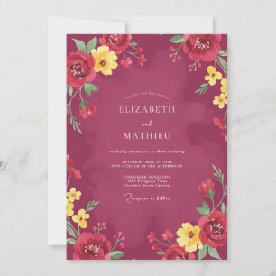 Invitation Mariage Fleur de Sauvage aux Baies