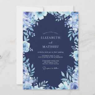 Invitation Mariage Fleur de Steel de Minuit