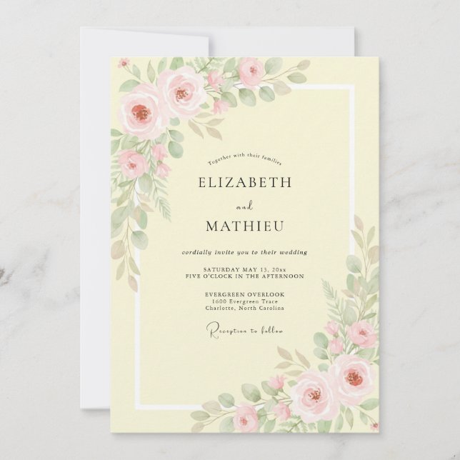 Invitation Mariage Fleur de Teint de Beurre (Devant)