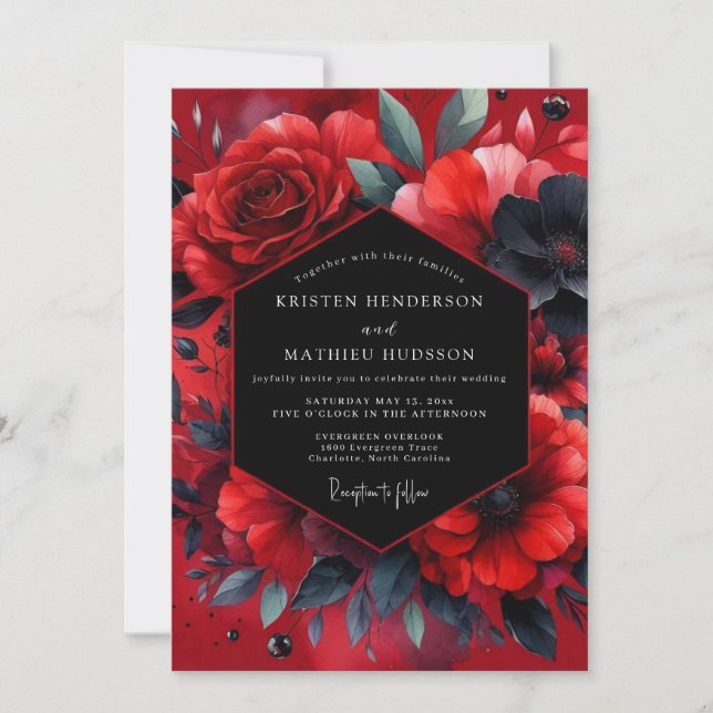 Invitation Mariage Fleur de Vesper de Rubis (Devant)