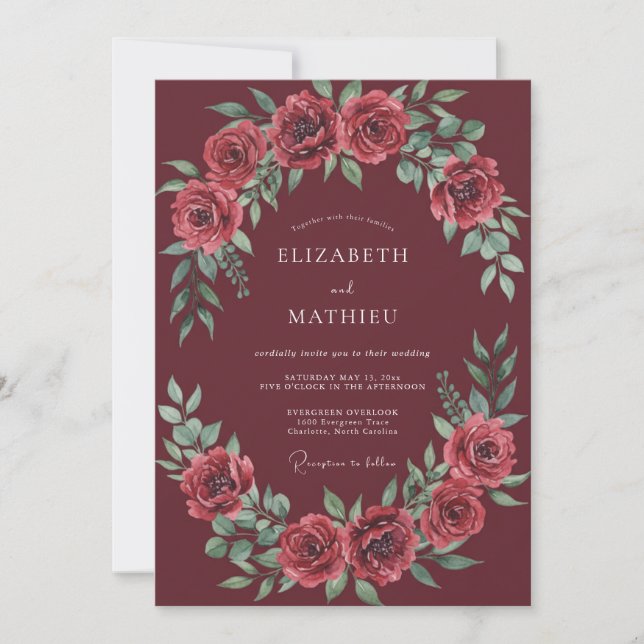 Invitation Mariage Fleur de Vigne (Devant)