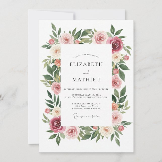 Invitation Mariage Fleur délicate de Bourgogne (Devant)