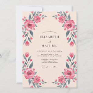 Invitation Mariage Fleur délicate de corail