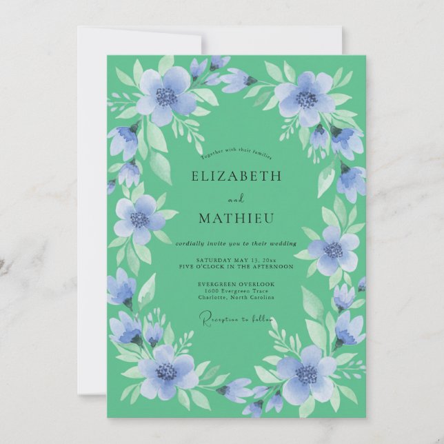 Invitation Mariage Fleur Délicate de Lavande (Devant)