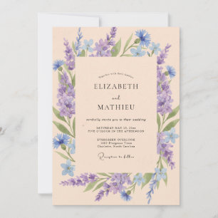 Invitation Mariage Fleur des Champs Lilas Abricot