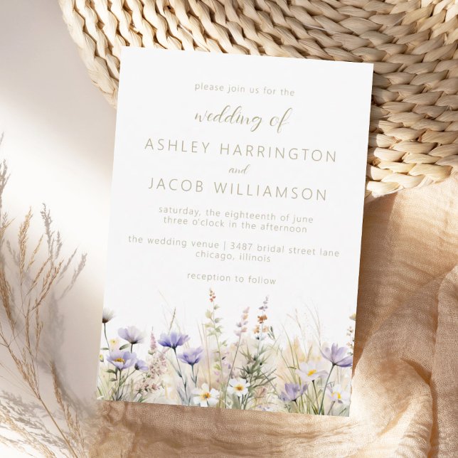 Invitation Mariage Fleur des Champs Rustique d'Été  (Créateur téléchargé)