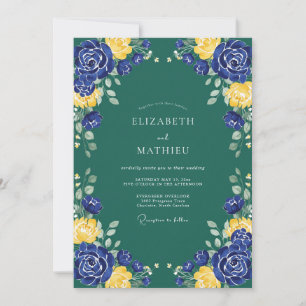 Invitation Mariage Fleur d'Indigo Moutarde