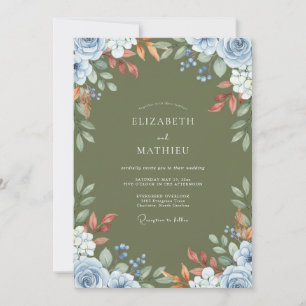 Invitation Mariage Fleur d'Olivier Azur
